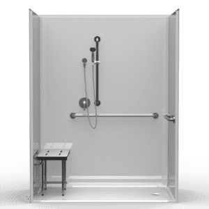 63"X37.5" Multi-Piece Shower | Accessible | End Shower | Compliant | Smoothwall - 4LSS26337E*