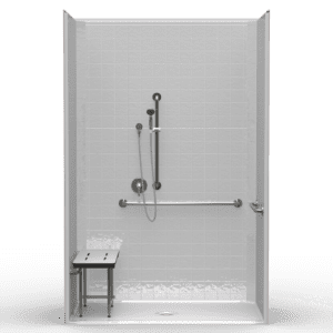 63"X37.5" Single-Piece Shower | Accessible | Center Shower | Compliant | Classic Tile - XCS6337A*