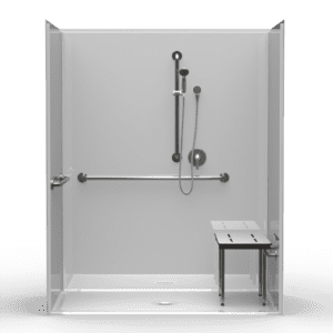 63"X37.5" Single-Piece Shower | Accessible | Center Shower | Compliant | Smoothwall - LSS26337A.V2*