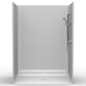 60"X48" Multi-Piece Shower | Accessible | Curbed | Center Shower | Compliant | Subway Tile 4x8 - 5LBS6048FB.V2*