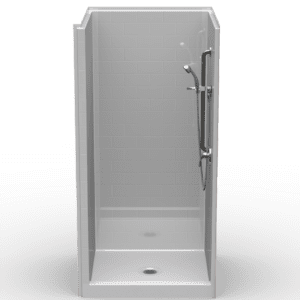 40.25"X38" Single-Piece Shower | Curbed | Center Shower | Compliant | Subway Tile 4x8 - LBS4038CP*