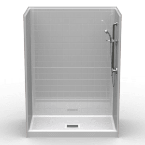 60"X34" Multi-Piece Shower | Curbed | Compliant | RealTile - 5LRS6034FBSQ.V2**