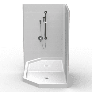 48"X48" Multi-Piece Shower | Curbed | Center Shower | Subway Tile 4x8 - 3LBNS4848.V2*