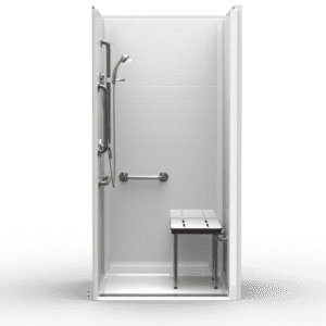 40.5"X37.25" Multi-Piece Shower | Accessible | Front Trench | Compliant | Subway Tile 4x8 - 4LBS24038A.V3*