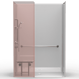 63"X37.25" Single-Piece Shower | Accessible | Center Shower | Compliant | Smoothwall - XSS26337W.V2*