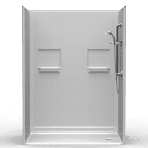 60"X34" Multi-Piece Shower | Accessible | End Shower | Compliant | Subway Tile 4x8 - 5LBS6034E*