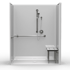 65"X37.5" Single-Piece Shower | Accessible | Center Shower | Compliant | Smoothwall - LSS6537A*