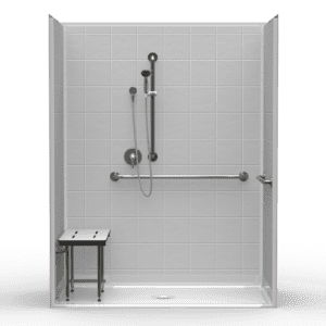 63"X31.5" Multi-Piece Shower | Accessible | Center Shower | Compliant | Eight Inch Tile - 5LES26331A.V2*