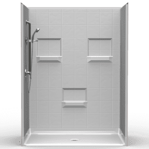 60"X36" Multi-Piece Shower | Accessible | Center Shower | Compliant | Eight Inch Tile - 5LES6036B*