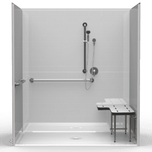 72"X48" Multi-Piece Shower | Accessible | Center Shower | Compliant | Subway Tile 4x8 - 5LBS27248A*