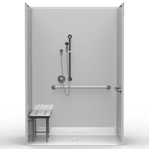 63"X37.625" Single-Piece Shower | Accessible | Center Shower | Compliant | Smoothwall - XSS26337A.V2*