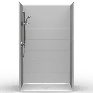 48"X34" Single-Piece Shower | Accessible | Center Shower | Compliant | Subway Tile 11x24 - LB2S4834B*