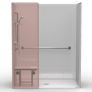 65"X40" Single-Piece Shower | Accessible | Center Shower | Compliant | Classic Tile - LCS26540W*