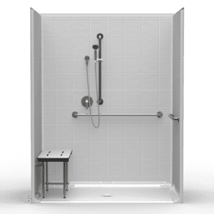 63"X37.5" Multi-Piece Shower | Accessible | Center Shower | Compliant | Eight Inch Tile - 5LES26337A*