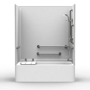 60"X30" Multi-Piece Tub-Shower | Tub | End Tub | Compliant | Subway Tile 4x8 - 4BTS6030A17.V2*