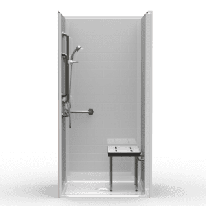 38.5"X38.25" Multi-Piece Shower | Accessible | Center Shower | Compliant | Subway Tile 4x8 - 4LBS4038A*