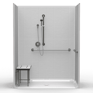 63"X37.5" Multi-Piece Shower | Accessible | Center Shower | Compliant | Eight Inch Tile - 5LES6337A*