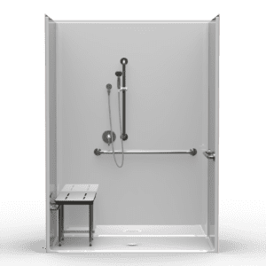 63"X33" Single-Piece Shower | Accessible | Center Shower | Compliant | Smoothwall - XSS26333A*