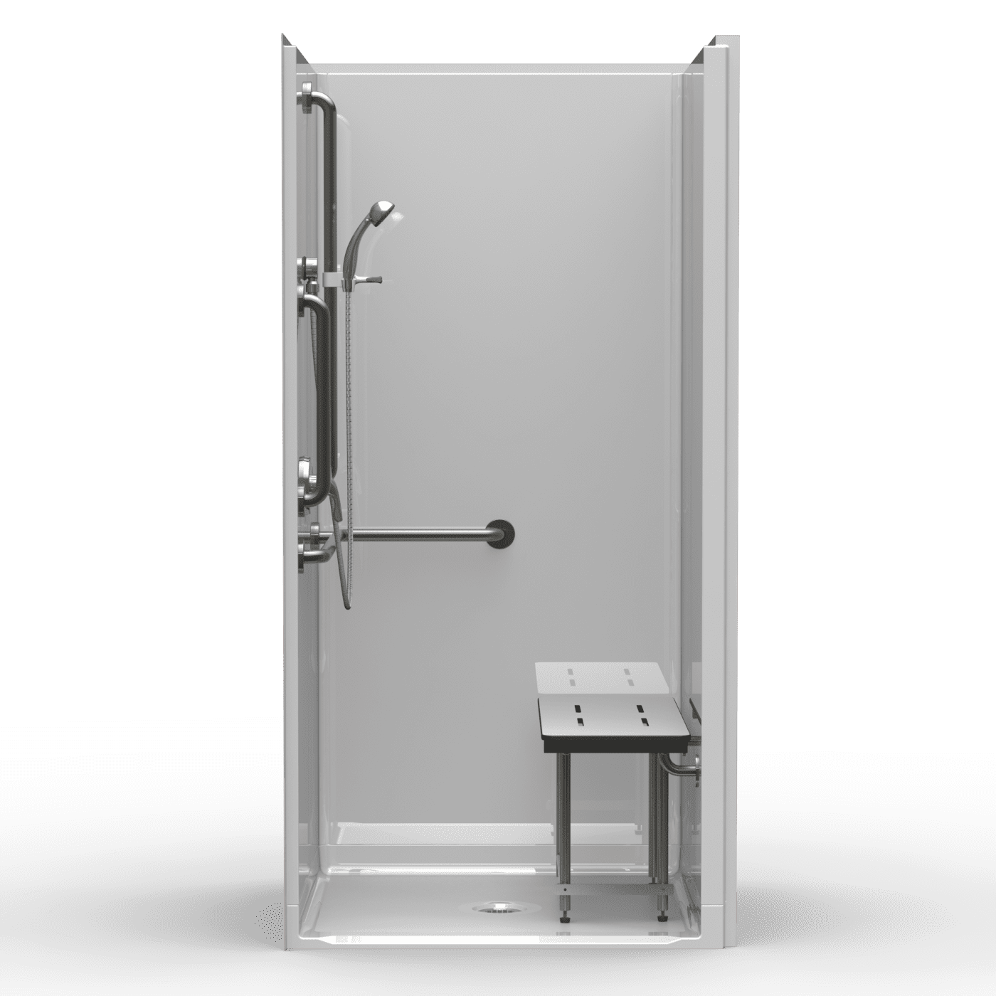 40.25"X37.25" Multi-Piece Shower | Accessible | Center Shower ...