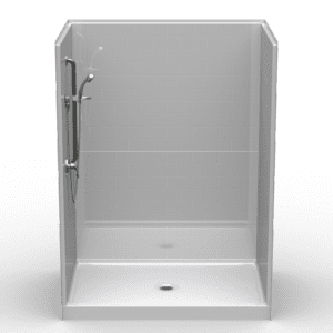 60"X42" Multi-Piece Shower | Curbed | Compliant | Subway Tile 4x8 - 5LBS6042FB.V2**