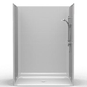 60"X42" Multi-Piece Shower | Accessible | Curbed | Center Shower | End Shower | Compliant | Subway Tile 4x8 - 5LBS6042FB.V2*