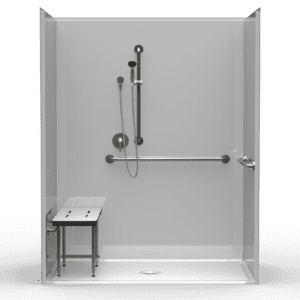 64"X39.5" Multi-Piece Shower | Accessible | Center Shower | Compliant | Smoothwall - 4LSS26439A*