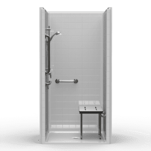 42.5"X37.5" Multi-Piece Shower | Accessible | Center Shower | Compliant | RealTile - 4LRS4238A*
