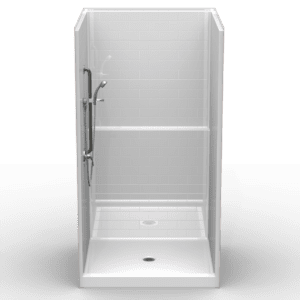 48"X48" Single-Piece Shower | Curbed | Center Shower | Subway Tile 4x8 - XBS4848CP*