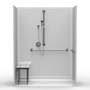 63"X31.5" Multi-Piece Shower | Accessible | Center Shower | Compliant | Subway Tile 4x8 - 5LBS26331A.V2*