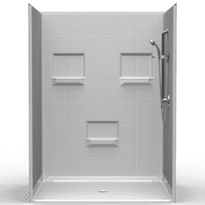 60"X48" Multi-Piece Shower | Accessible | Center Shower | Compliant | Eight Inch Tile - 5LES6048B.V2*
