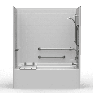 60"X30" Single-Piece Tub-Shower | Tub | End Tub | Compliant | Subway Tile 4x8 - BTS6030A17*