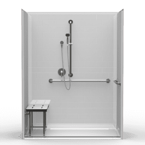 63"X31.5" Multi-Piece Shower | Accessible | Front Trench | Compliant | Subway Tile 4x8 - 5LBS26331A.V3*