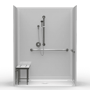 63"X31.5" Multi-Piece Shower | Accessible | Center Shower | Compliant | Subway Tile 4x8 - 5LBOS26331A.V2*