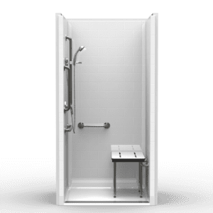 42.25"X37.25" Multi-Piece Shower | Accessible | Front Trench | Compliant | Subway Tile 4x8 - 4LBS24238A.V3*