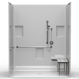 78.25"X48" Multi-Piece Shower | Accessible | Center Shower | Compliant | Smoothwall - 5XSS27848A*