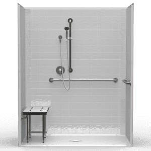 63"X33" Single-Piece Shower | Accessible | Center Shower | Compliant | Classic Tile - LCS26333A.V2*