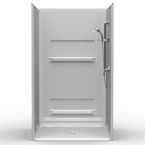 48"X48" Multi-Piece Shower | Accessible | Center Shower | Subway Tile 4x8 - 4LBS4848B.V2*