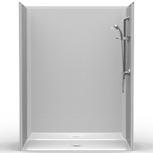 60"X30" Single-Piece Shower | Accessible | Center Shower | Subway Tile 4x8 - LBS6030B*