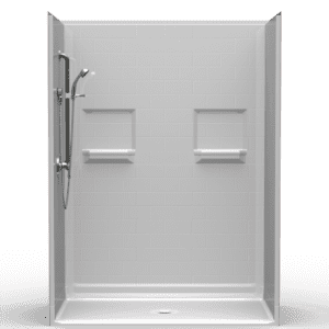 60"X34" Multi-Piece Shower | Accessible | Center Shower | Compliant | Subway Tile 4x8 - 5LBS6034B*