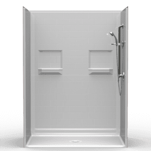 60"X36" Multi-Piece Shower | Accessible | Center Shower | Compliant | Subway Tile 4x8 - 5LBS6036B*