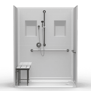 63"X31.5" Multi-Piece Shower | Accessible | End Shower | Compliant | Subway Tile 4x8 - 5LBOS6331E*