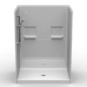 60"X42" Multi-Piece Shower | Curbed | Center Shower | End Shower | Compliant | Subway Tile 4x8 - 5LBS6042.V2*
