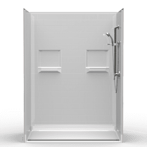 60"X36" Multi-Piece Shower | Accessible | Front Trench | Compliant | Subway Tile 4x8 - 5LBS26036B.V3*