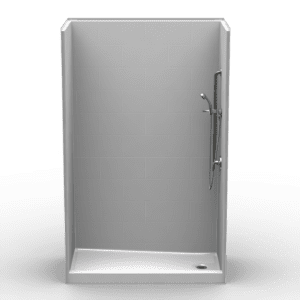 60"X34" Single-Piece Shower | Curbed | End Shower | Compliant | Subway Tile 12x18 - XB3S6033CP*