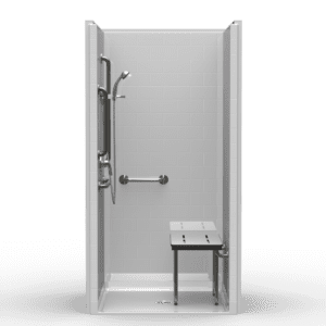 42.5"X37.25" Multi-Piece Shower | Accessible | Center Shower | Compliant | Subway Tile 4x8 - 4LBS4238A*