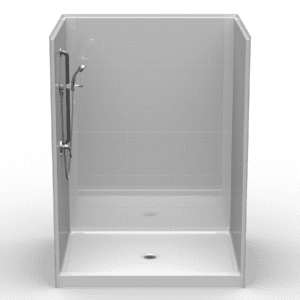 60"X48" Multi-Piece Shower | Curbed | Compliant | Subway Tile 4x8 - 5LBS6048FB.V2**