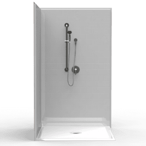 48"X48" Multi-Piece Shower | Accessible | Center Shower | Subway Tile 4x8 - 3LBSC4848FB.V2*