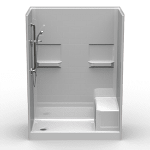 60"X34" Multi-Piece Shower | Curbed | Compliant | Subway Tile 4x8 - 4LBSS6034**
