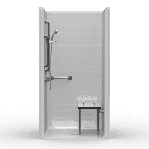 42.5"X38" Single-Piece Shower | Accessible | Center Shower | Compliant | Classic Tile - XCS4238A*