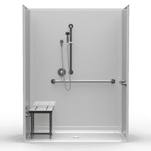 63"X33" Multi-Piece Shower | Accessible | Center Shower | Compliant | Smoothwall - 4LSS26333A.V2*